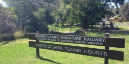 A sign for the Mooroolbark Miniature Railway