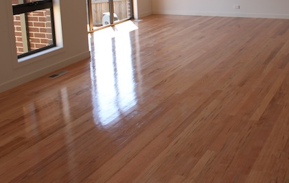 A polished Tasmanian Oak hardwood floor
